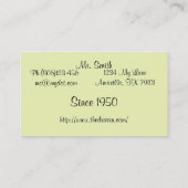 Carte de visite moderne rétro du milieu du siècle (Dos)