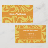 Carte de visite moderne rétro jaune orange (Devant / Derrière)