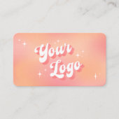 Carte De Visite Moderne Retro Peach Maquillage Artiste Beauté Salo (Devant)