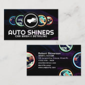 Carte De Visite Moderne rond détail automobile (Devant / Derrière)