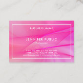 Carte De Visite Moderne rose bleu violet élégant professionnel (Dos)