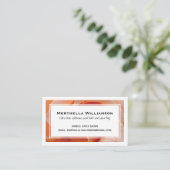 Carte De Visite Moderne | Rose corail | Floral Custom Christian (Debout devant)