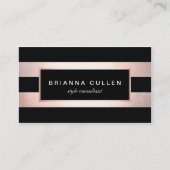 Carte De Visite Moderne Rose élégant Or Noir Gratté 2 (Devant)