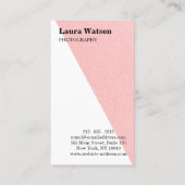 Carte De Visite Moderne rose et blanc Unique Personnalisable (Dos)