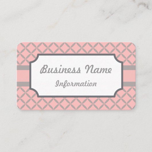 Carte de visite moderne rose et gris (Devant)