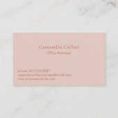 Carte De Visite Moderne rose et or Abstrait Élégant (Dos)
