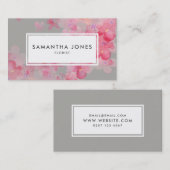 Carte De Visite Moderne rose Floral Paysage design fleuri (Devant / Derrière)