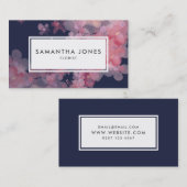 Carte De Visite Moderne rose Floral Paysage design fleuri (Devant / Derrière)