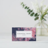 Carte De Visite Moderne rose Floral Paysage design fleuri (Debout devant)