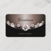 Carte De Visite Moderne Rose foncé doré Lumineuses Faux Rhinestone (Devant)