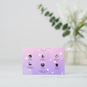 Carte De Visite Moderne Rose Girly Gradient Bijoux Affaires C (Debout devant)