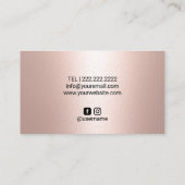 Carte De Visite Moderne Rose Gold Lips Beauté Salon maquillage Art (Dos)