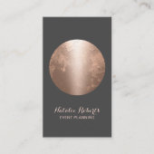 Carte De Visite Moderne Rose Gold Moon Élégante Planification Évén (Devant)