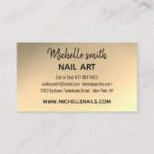 Carte De Visite Moderne Rose Gold Nail Technicien floral (Dos)