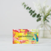 Carte De Visite Moderne rose rouge bleu jaune Abstrait élégant (Debout devant)