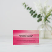 Carte De Visite Moderne Rose Rouge Professionnel Personnel Simple (Debout devant)