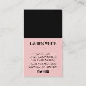 Carte De Visite Moderne rose vif chic élégant design vernis à ongl (Dos)