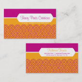 CARTE DE VISITE moderne rosette motif rose orange (Devant / Derrière)