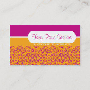CARTE DE VISITE moderne rosette motif rose orange