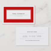 Carte De Visite Moderne Rote Visitenkarten (Devant / Derrière)