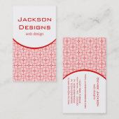 Carte de visite moderne, Rouge (Devant / Derrière)