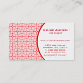 Carte de visite moderne, Rouge (Dos)