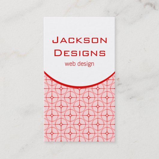 Carte de visite moderne, Rouge (Devant)