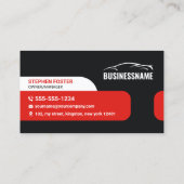 Carte De Visite Moderne Rouge Abordable Location de voiture Auto (Dos)