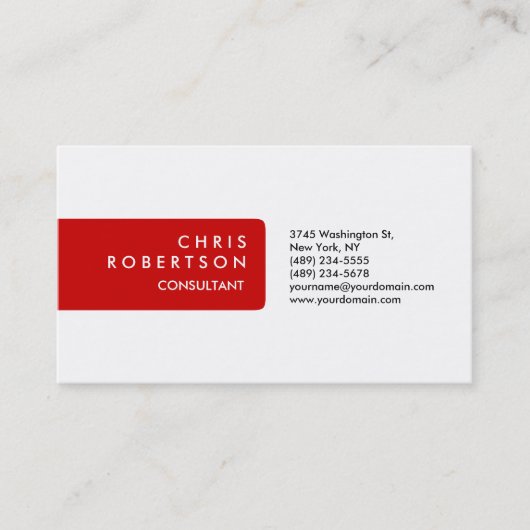 Carte de visite moderne rouge clair et attirant (Devant)