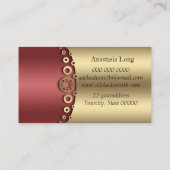 Carte de visite moderne rouge et or (Dos)