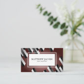 Carte de visite moderne rouge marron de conception (Debout devant)