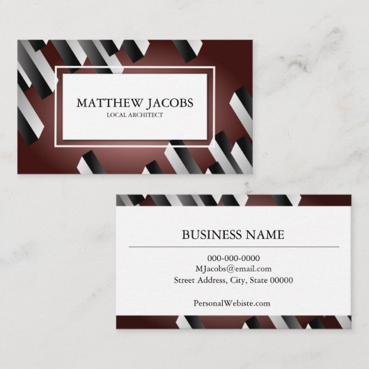 Carte de visite moderne rouge marron de conception (Devant / Derrière)