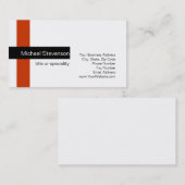 Carte de visite moderne rouge noir blanc (Devant / Derrière)