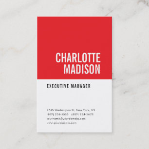Carte De Visite Moderne Rouge Noir Blanc Tendance Minimaliste Simp