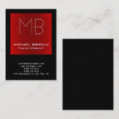 Carte de visite moderne rouge noir gris foncé tend (Devant / Derrière)