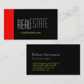 Carte de visite moderne rouge noir gris jaune (Devant / Derrière)