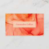 Carte De Visite Moderne rouge orange Abstrait élégant (Devant)