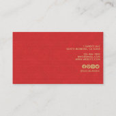 Carte De Visite Moderne Rouge Pebbled Cuir Texture Professionnel (Dos)