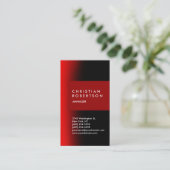 Carte de visite moderne rouge tendance verticale (Debout devant)