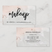 Carte De Visite Moderne rougissent le maquillage rose et gris du (Devant / Derrière)