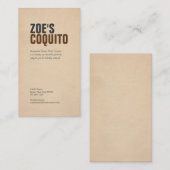 Carte De Visite Moderne rustique (Devant / Derrière)