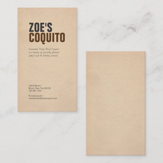 Carte De Visite Moderne rustique (Devant / Derrière)