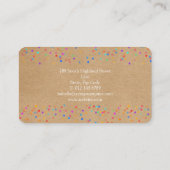 Carte De Visite Moderne Rustique Kraft Arc-en-ciel éclaboussures (Dos)