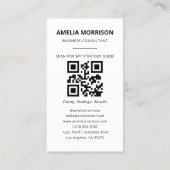 Carte De Visite Moderne Sage Green Consultant QR Code Photo (Dos)