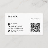 Carte De Visite Moderne Sage Green Professional avec code QR (Dos)