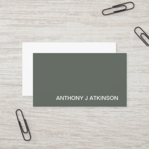 Carte De Visite Moderne Sage Vert Minimaliste Professionnel Simple