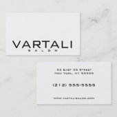 Carte de visite moderne salon noir blanc clair (Devant / Derrière)