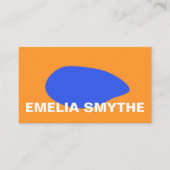 Carte De Visite Moderne Scandinave Français Bleu Orange Abstrait B (Devant)