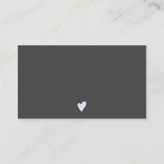 Carte De Visite Moderne script brosse lavande ordre merci (Dos)