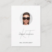 Carte De Visite Moderne Script Real Estate Photo Realtor QR Code (Devant)
